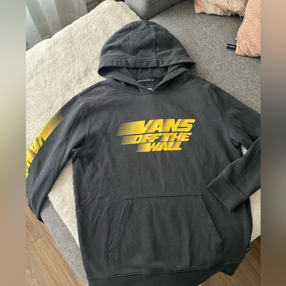 Vans Black and Yellow Logo Sweatshirt Hoodie - Picture 1 of 4